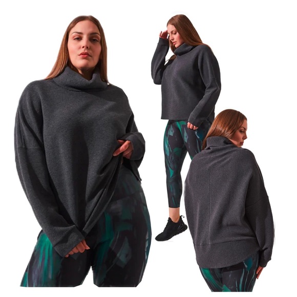 Cowl Neck High-Low Sweater - Picture 2 of 7